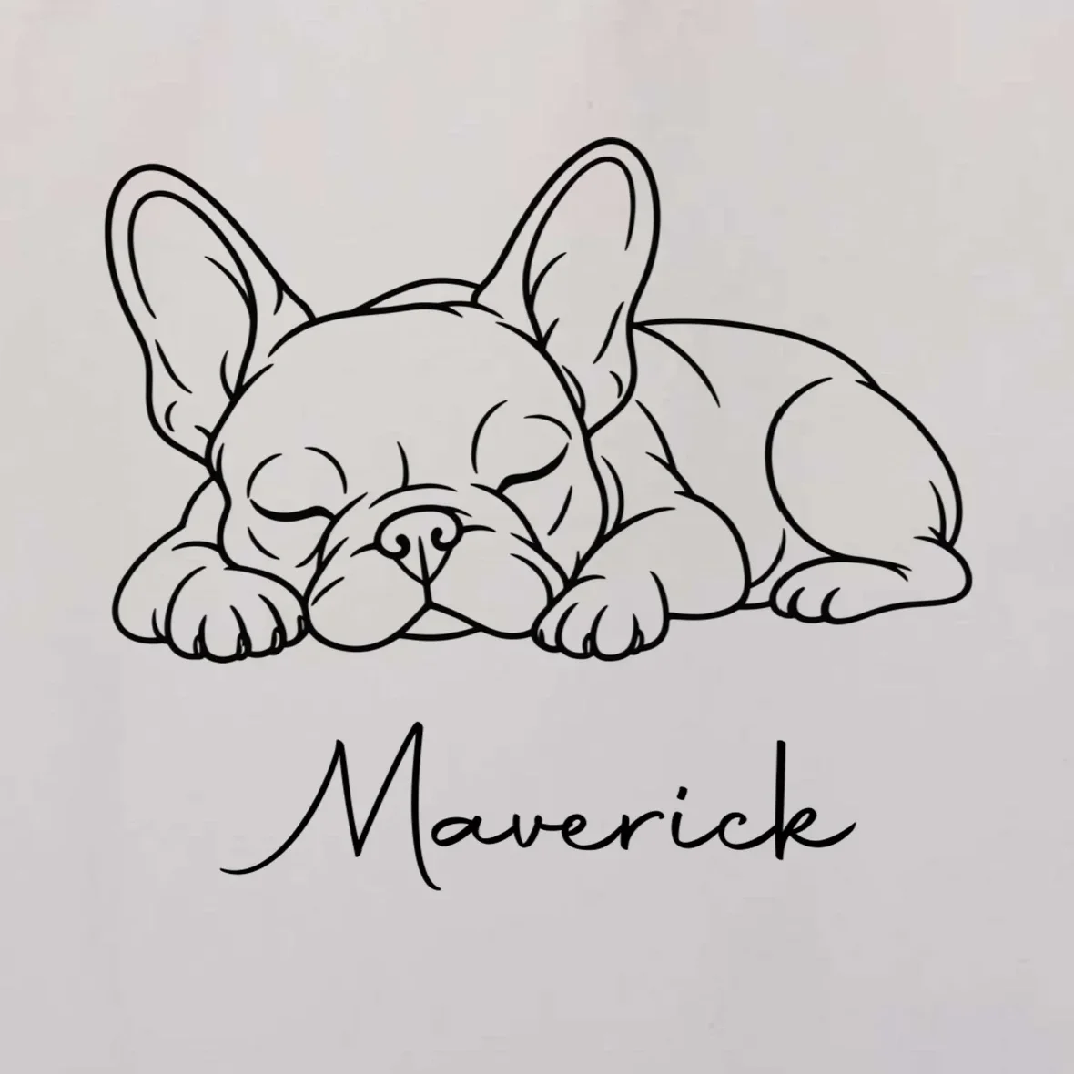 French Bulldog Frenchie Customizable Name Tote Bag - Front - Close-up
