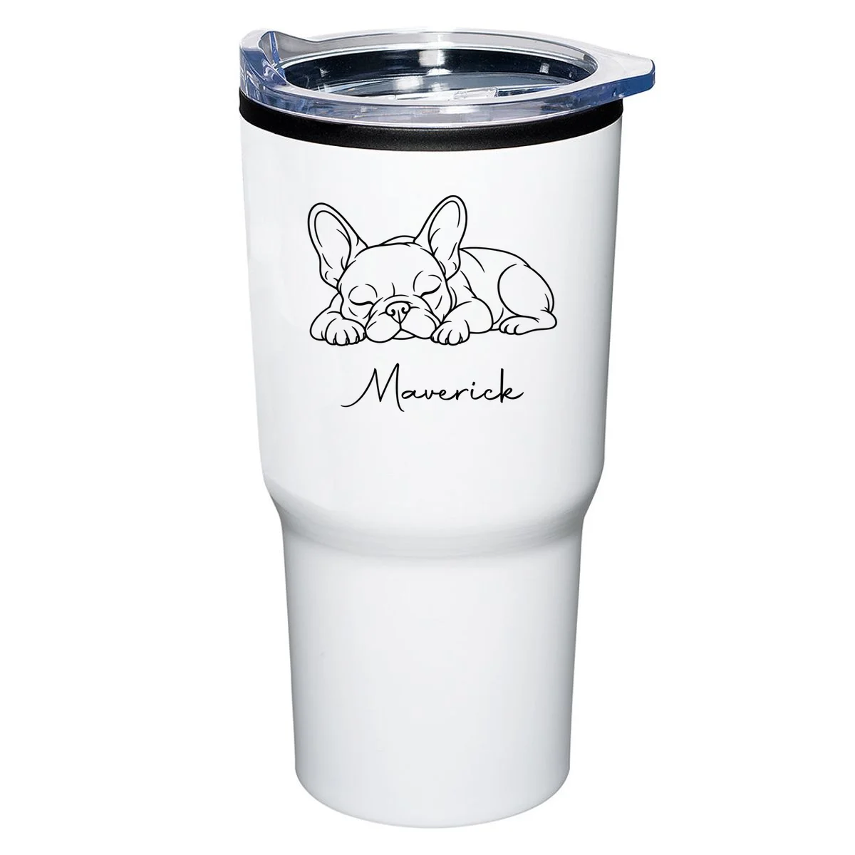 French Bulldog Frenchie Customizable Name 20oz Tumbler - Front