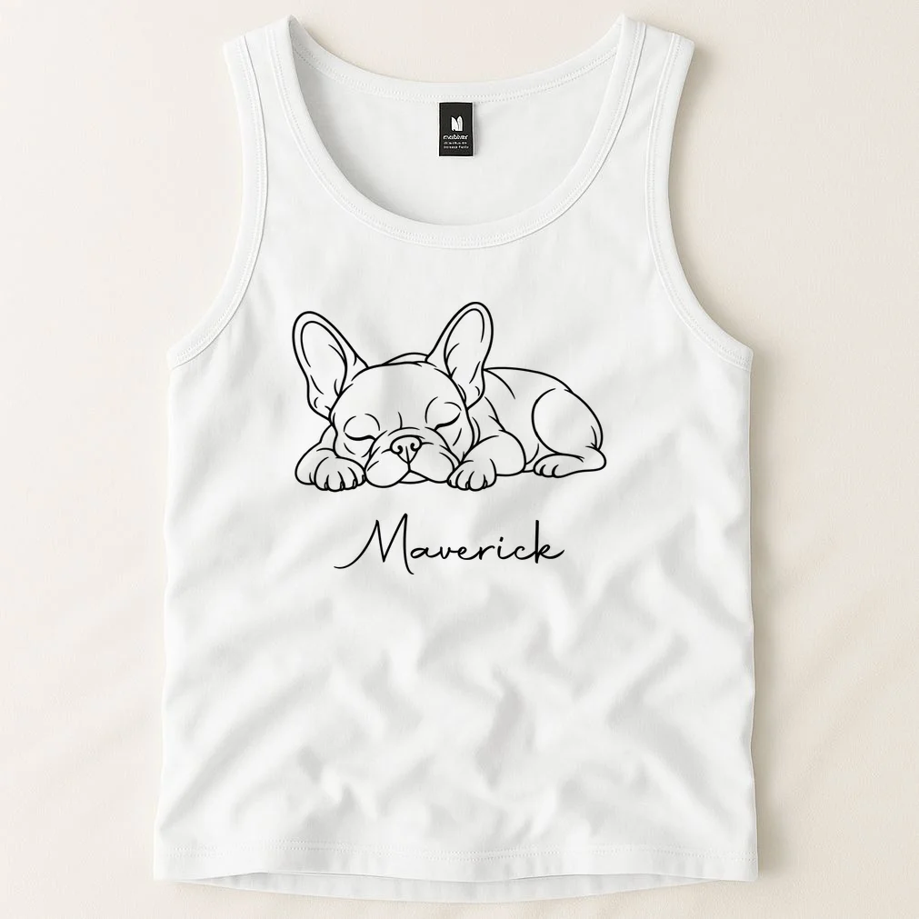 French Bulldog Frenchie Customizable Name Tank Top - Front 1