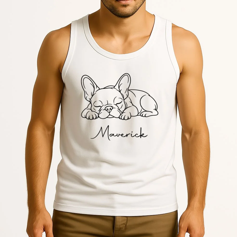 French Bulldog Frenchie Customizable Name Tank Top - Front 2