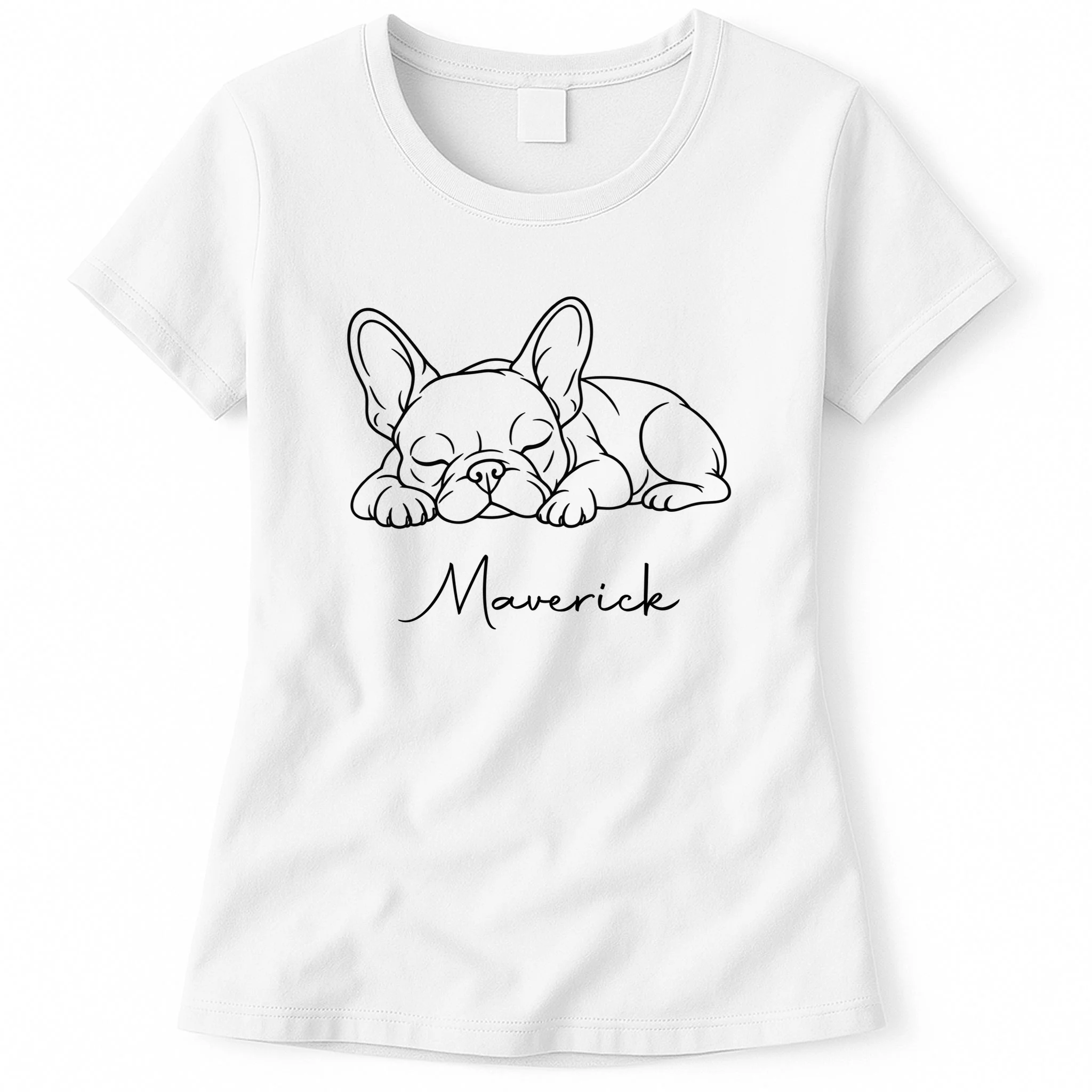 French Bulldog Frenchie Customizable Name Women's T-Shirt - Front