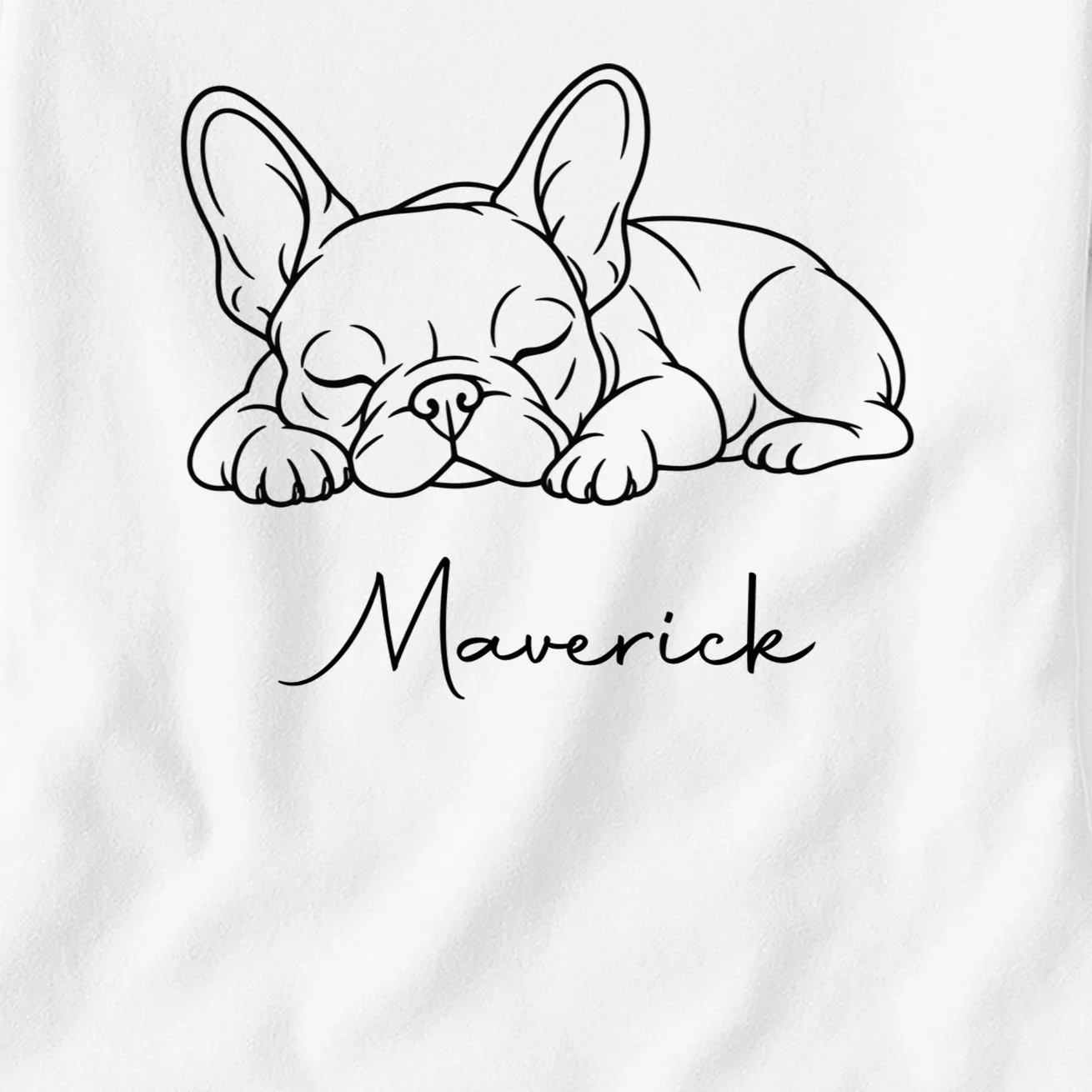 French Bulldog Frenchie Customizable Name Women's T-Shirt - Front - Close-up