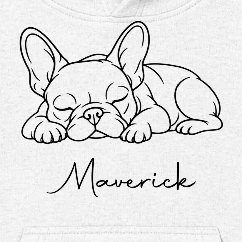 French Bulldog Frenchie Customizable Name Kids Hoodie - Front - Close-up