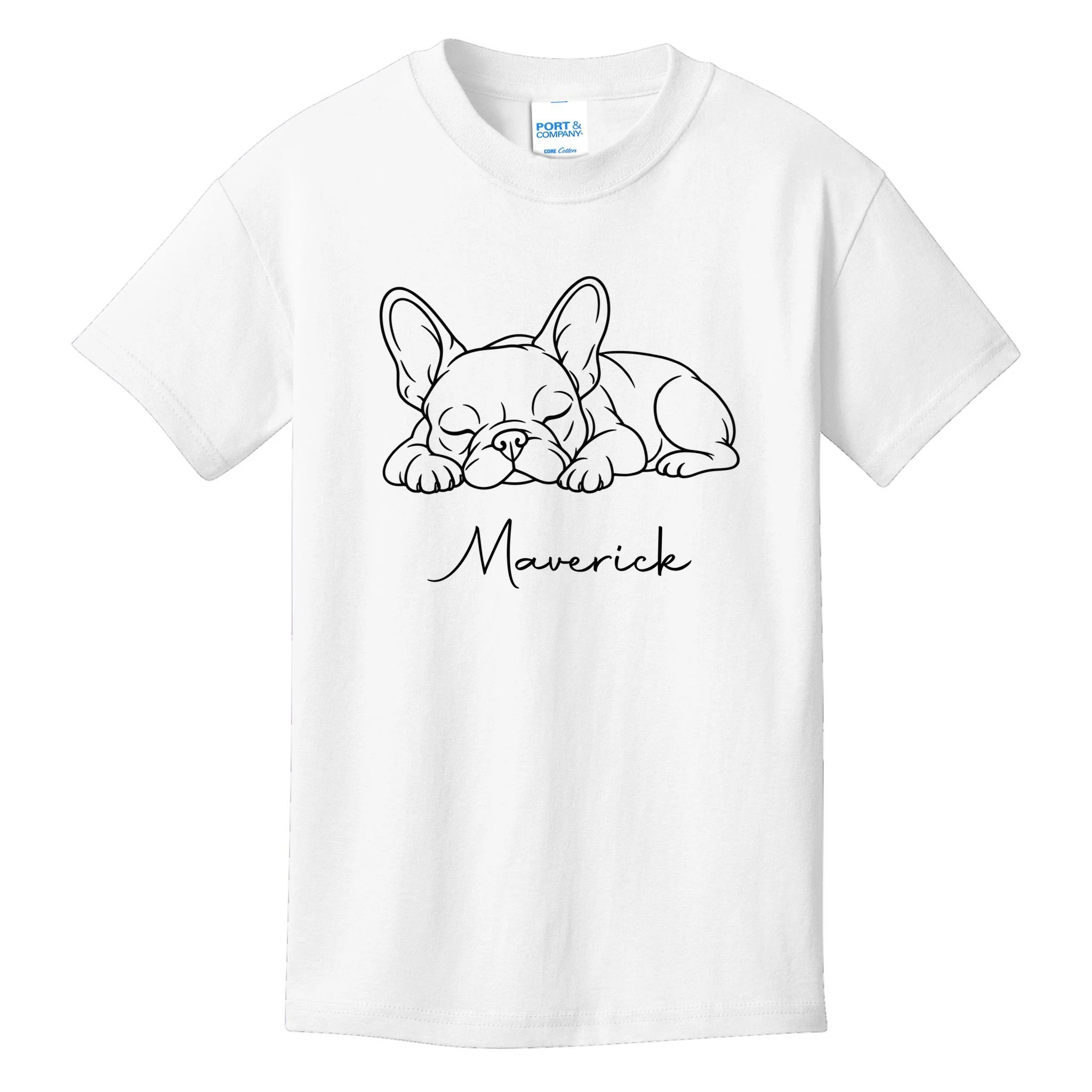 French Bulldog Frenchie Customizable Name Kids T-Shirt - Front