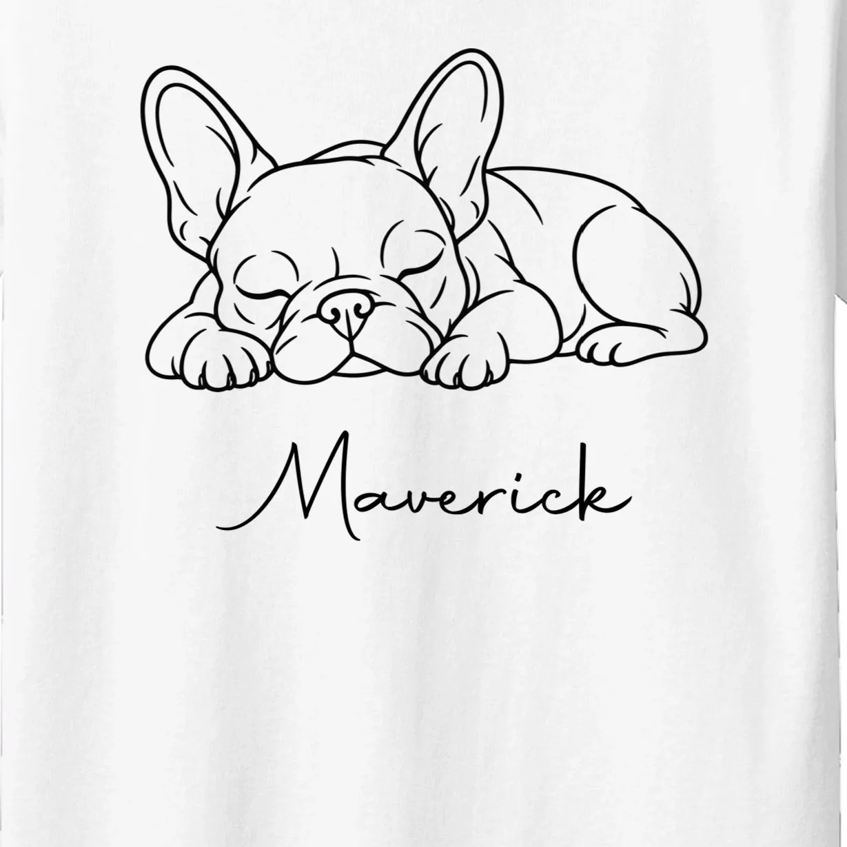 French Bulldog Frenchie Customizable Name Kids T-Shirt - Front - Close-up