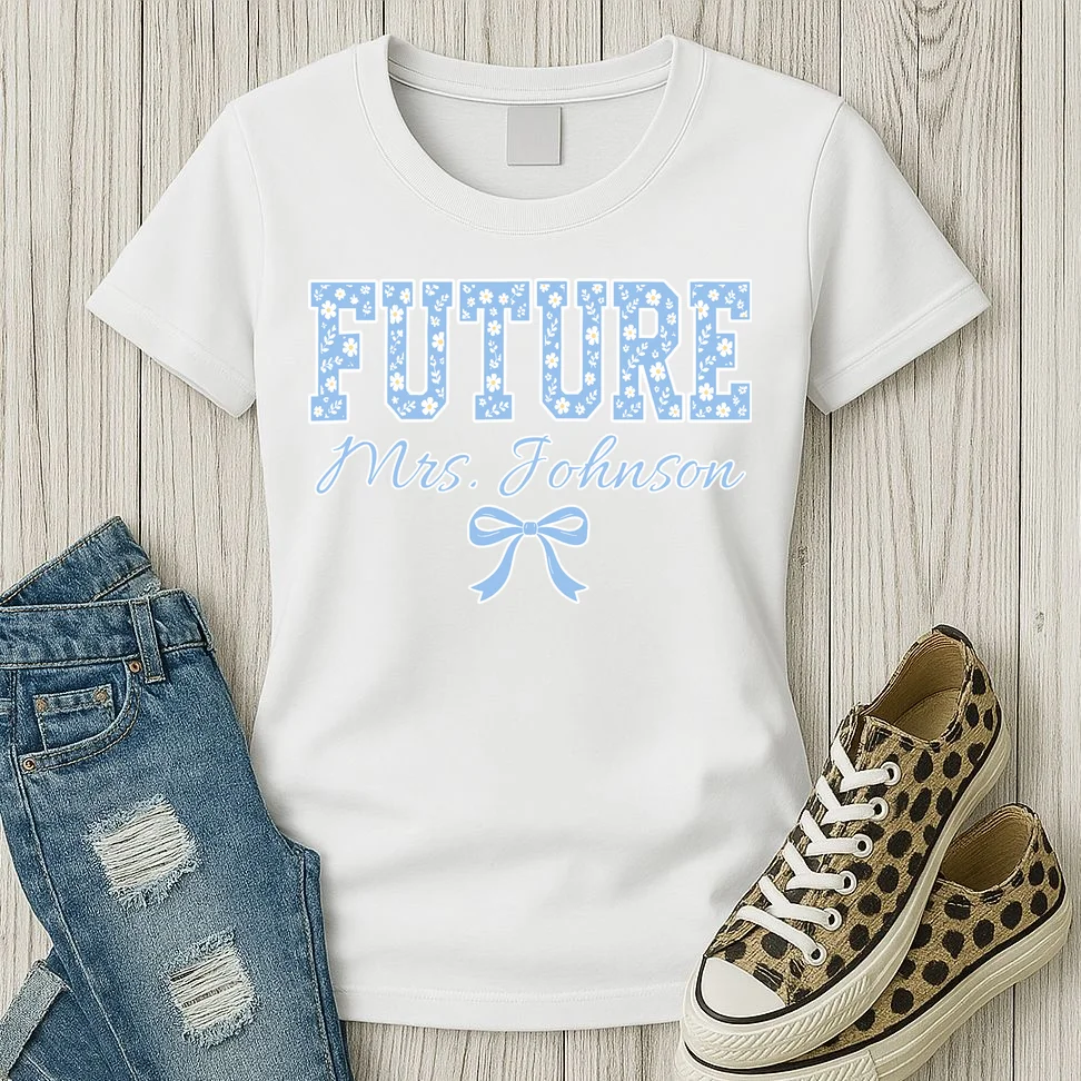 Future Mrs Cute Personalized Wedding Gift Women's T-Shirt - Front 2