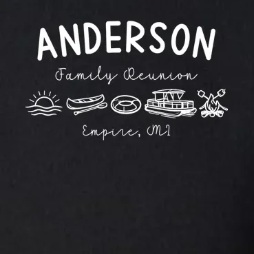 Family Reunion Personalized Camping Last Name and Location Men's Pullover Quarter Zip - Front - Close-up