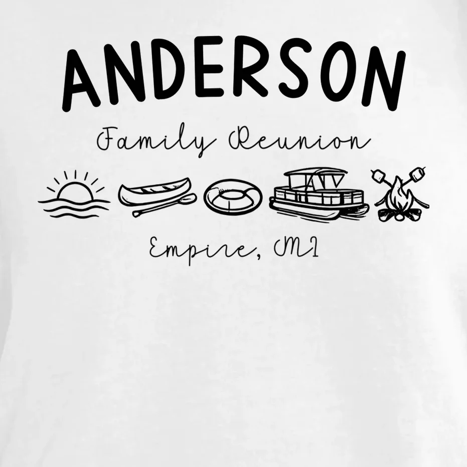 Family Reunion Personalized Camping Last Name and Location Comfort Colors Unisex T-Shirt - Front - Close-up