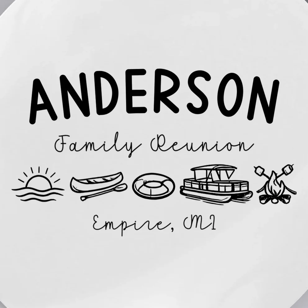 Family Reunion Personalized Camping Last Name and Location Button - Front - Close-up
