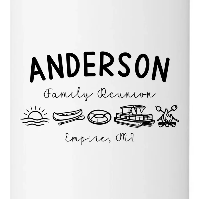 Family Reunion Personalized Camping Last Name and Location 24oz Water Bottle - Front - Close-up