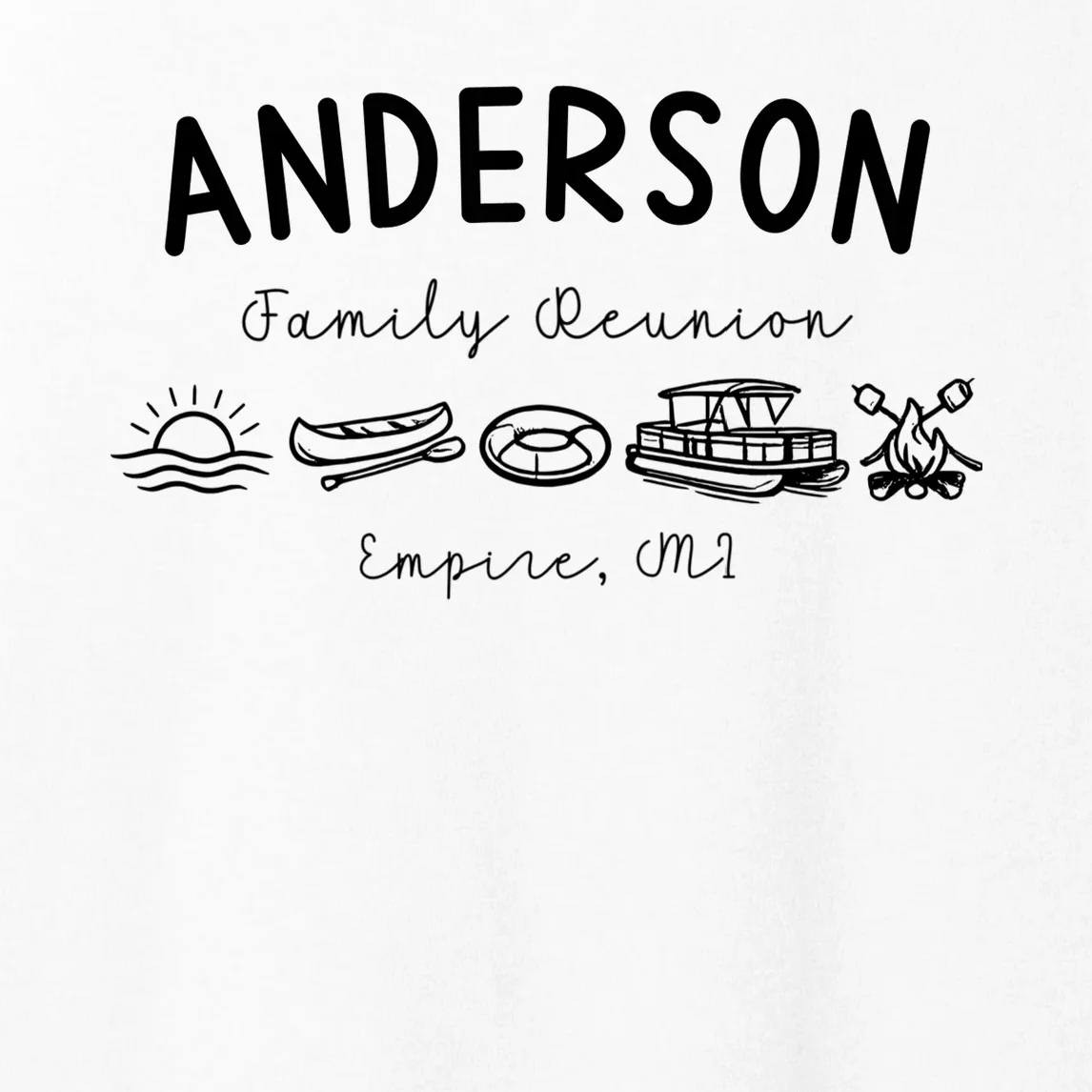 Family Reunion Personalized Camping Last Name and Location Women's Tank Top - Front - Close-up
