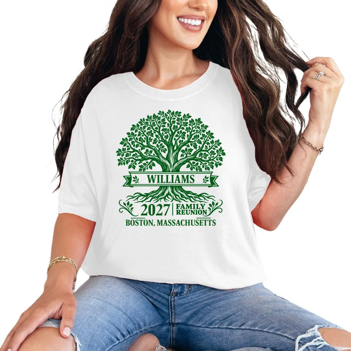 Custom Family Tree Family Reunion T-Shirt - Front