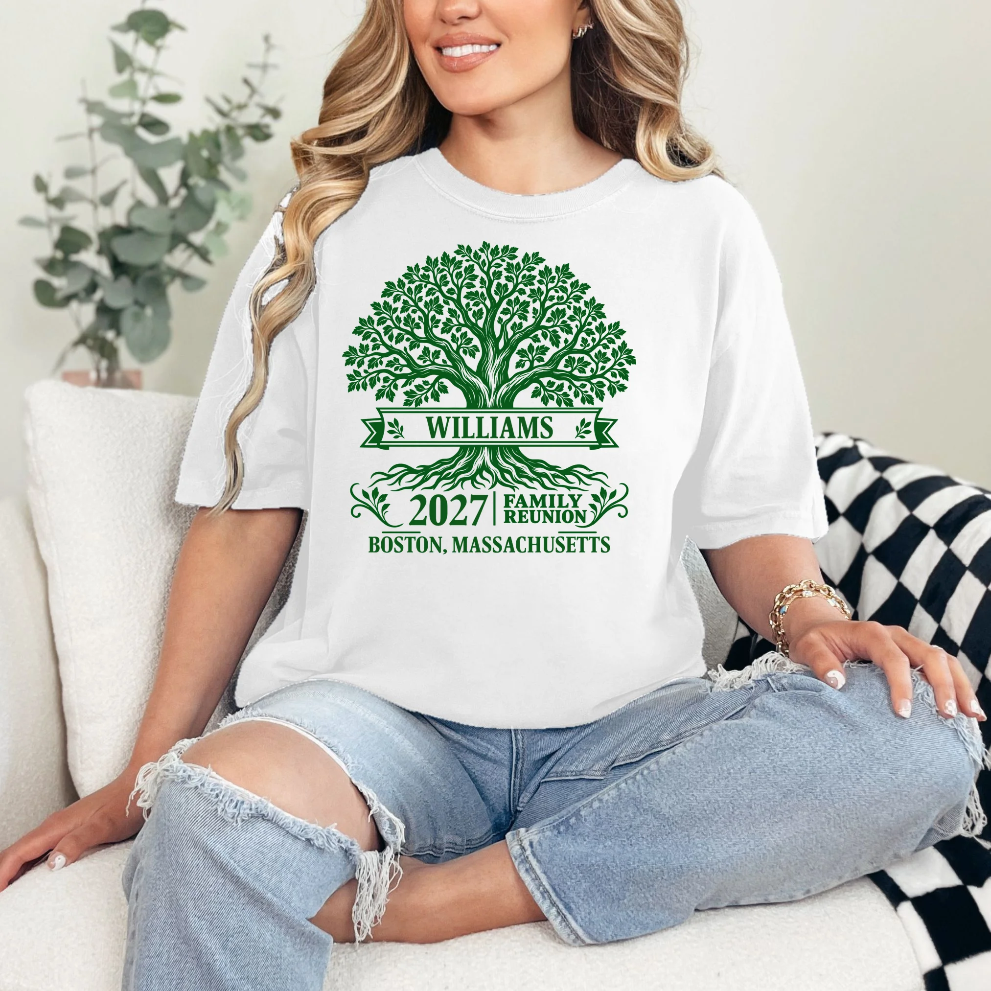 Custom Family Tree Family Reunion T-Shirt - Front 1