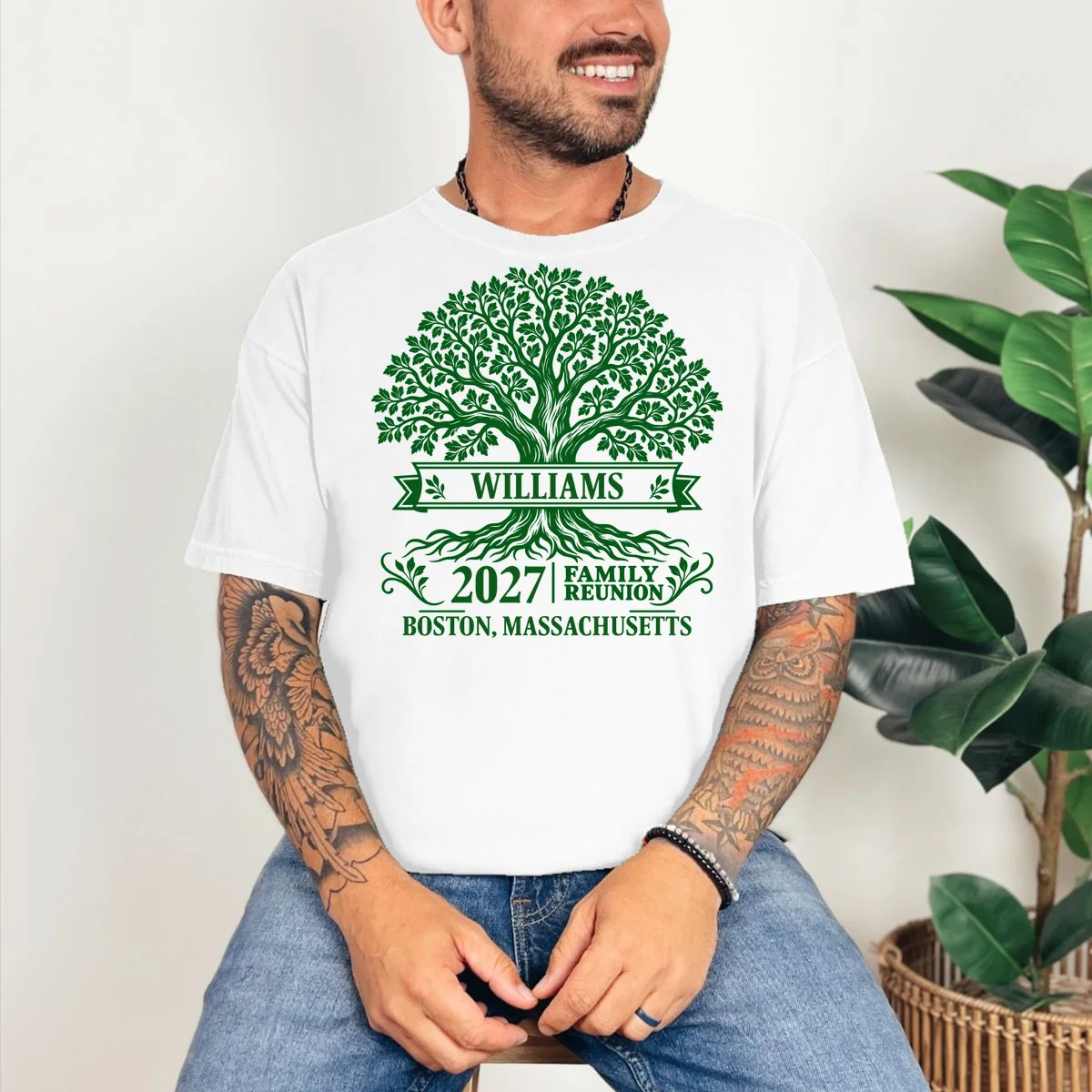 Custom Family Tree Family Reunion T-Shirt - Front 2