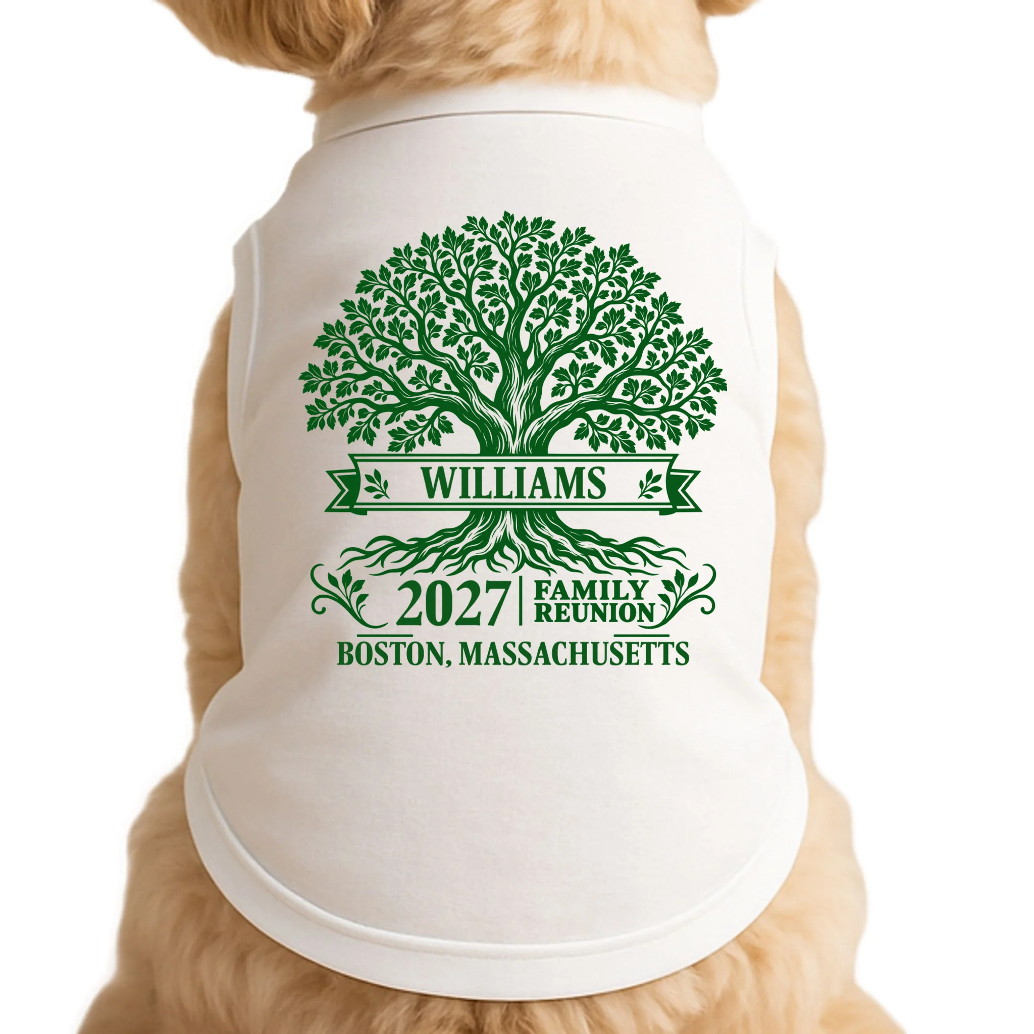 Custom Family Tree Family Reunion Doggie Tank - Front
