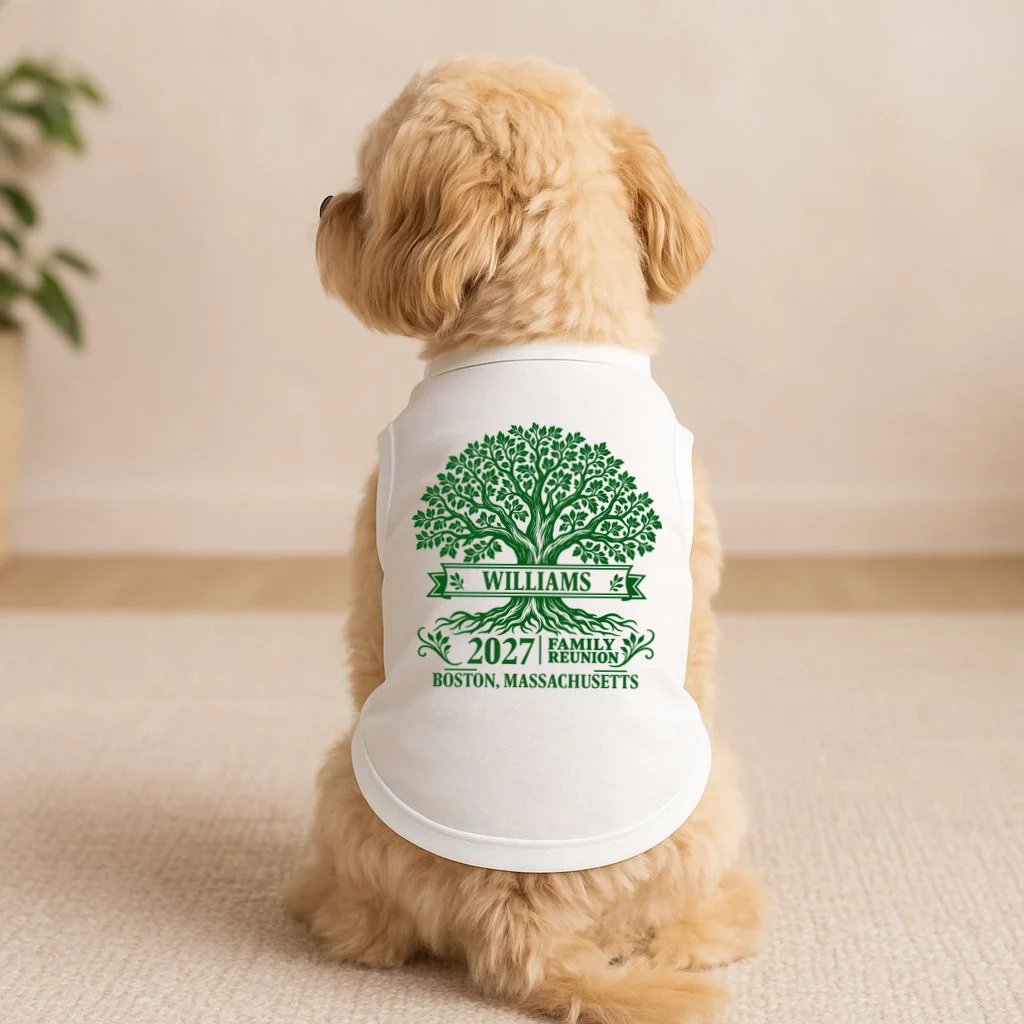 Custom Family Tree Family Reunion Doggie Tank - Front 1