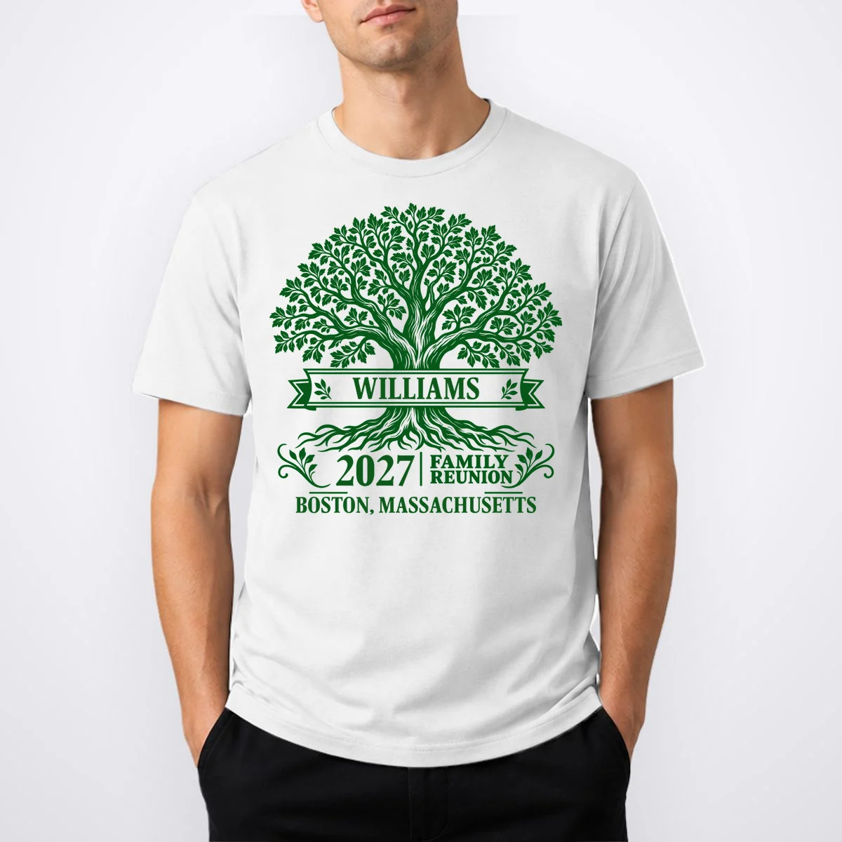 Custom Family Tree Family Reunion T-Shirt - Front 1