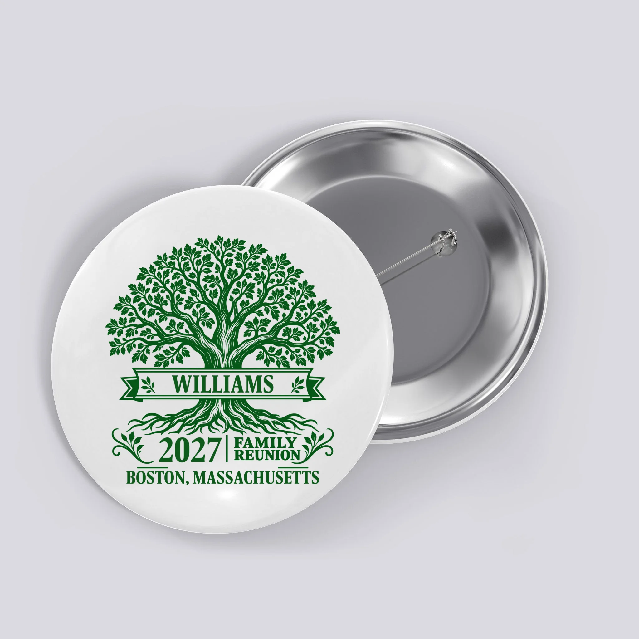 Custom Family Tree Family Reunion Button Front