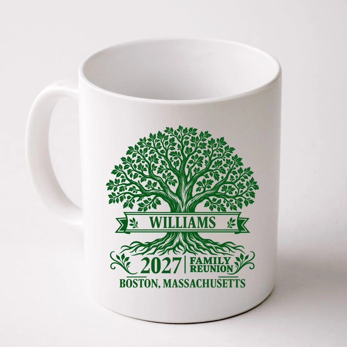 Custom Family Tree Family Reunion Coffee Mug - Front