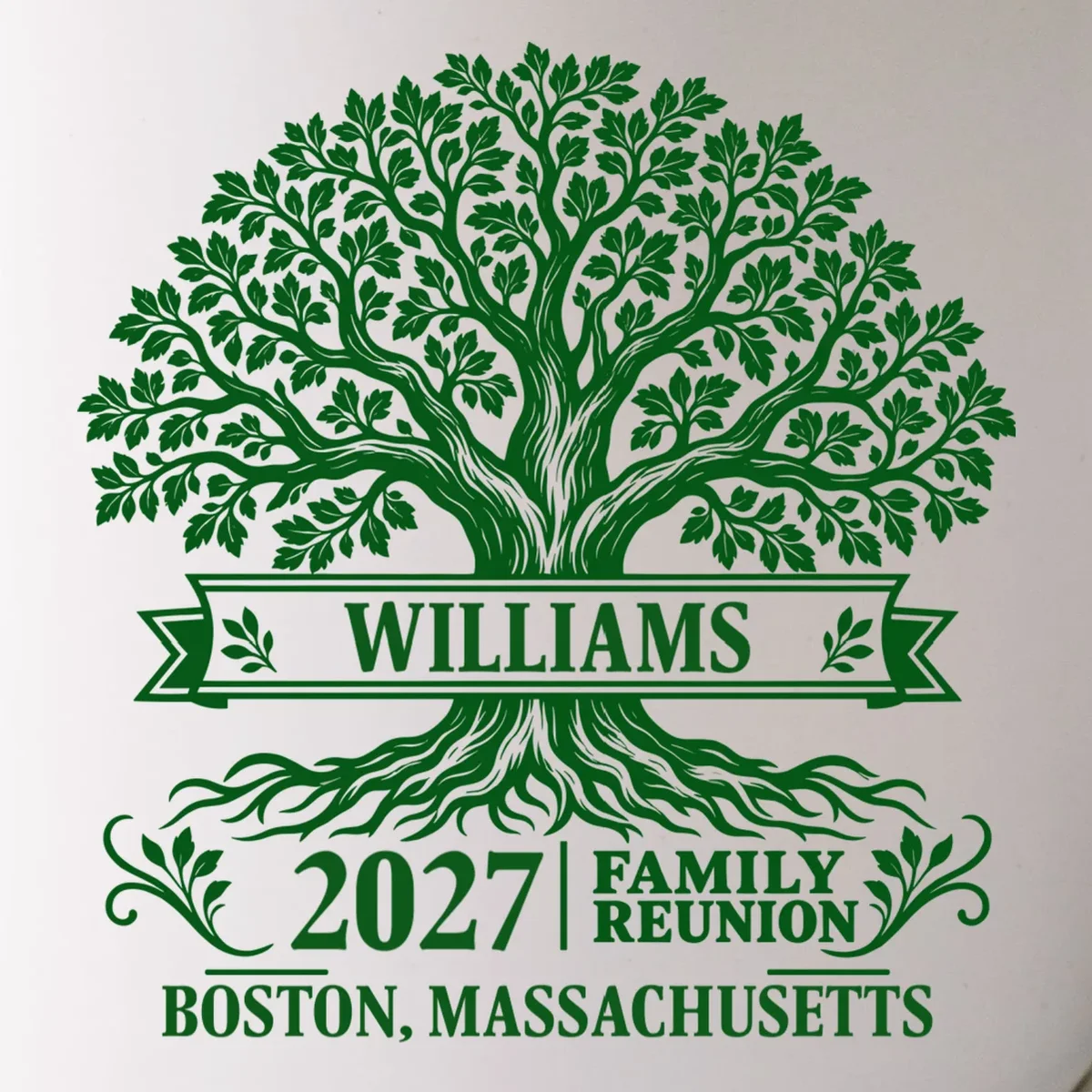Custom Family Tree Family Reunion Mug - Front - Close-up