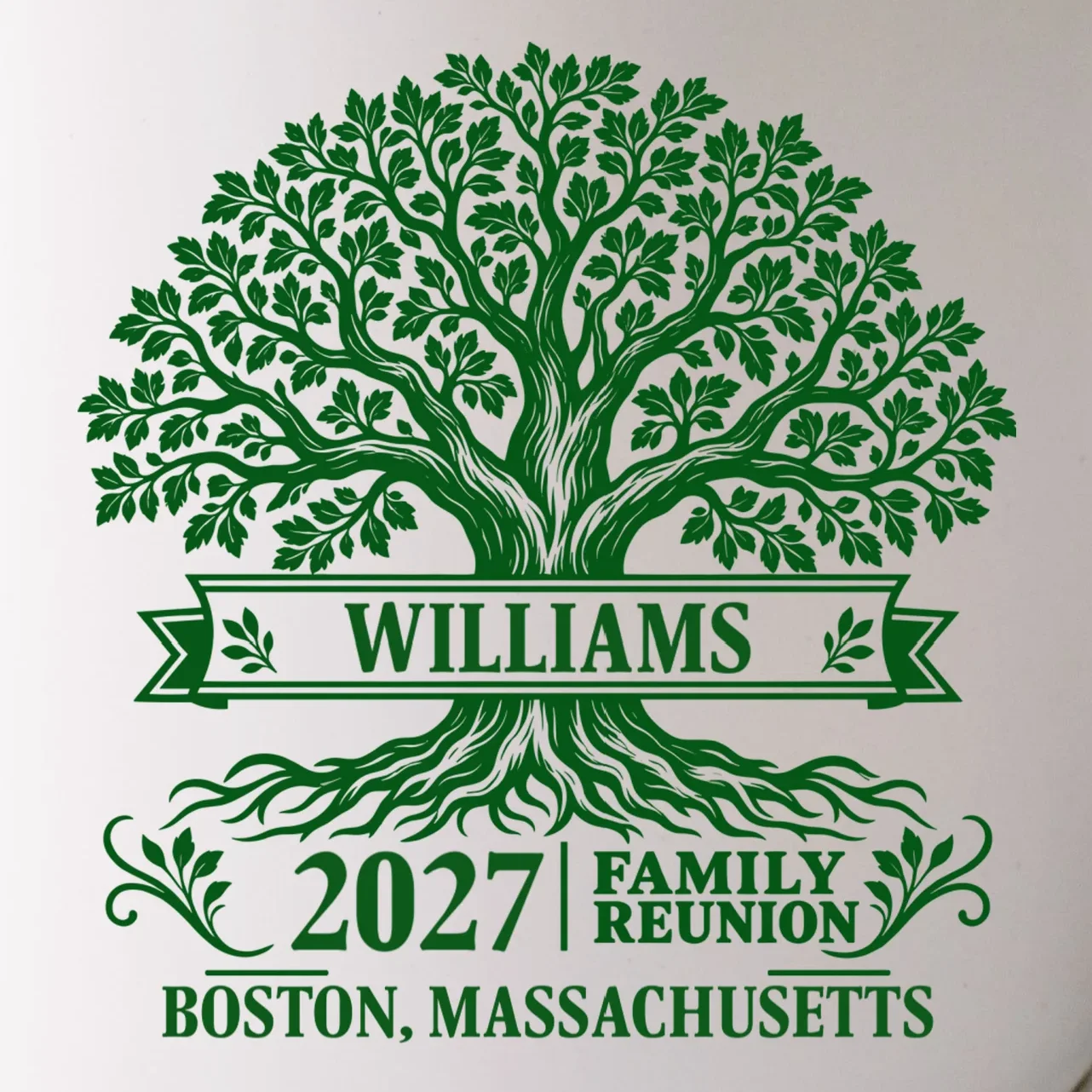 Custom Family Tree Family Reunion Mug - Front - Close-up
