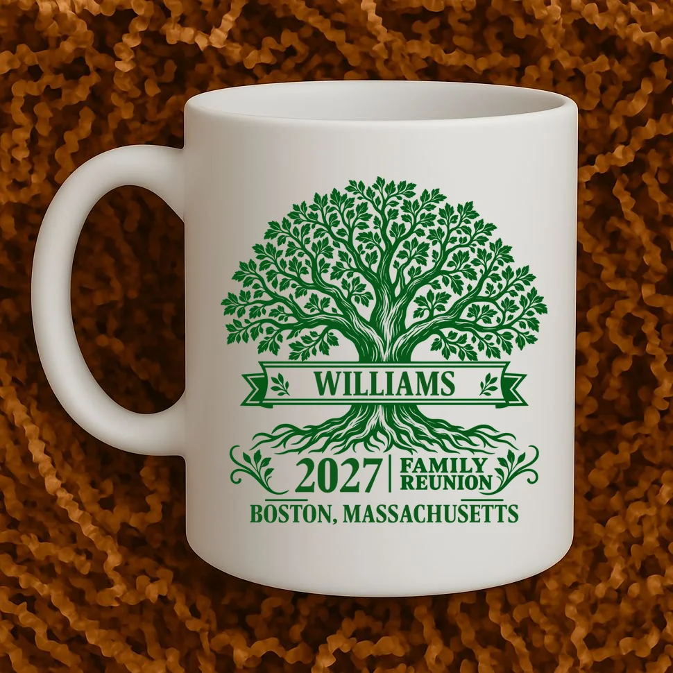 Custom Family Tree Family Reunion Coffee Mug - Front 1
