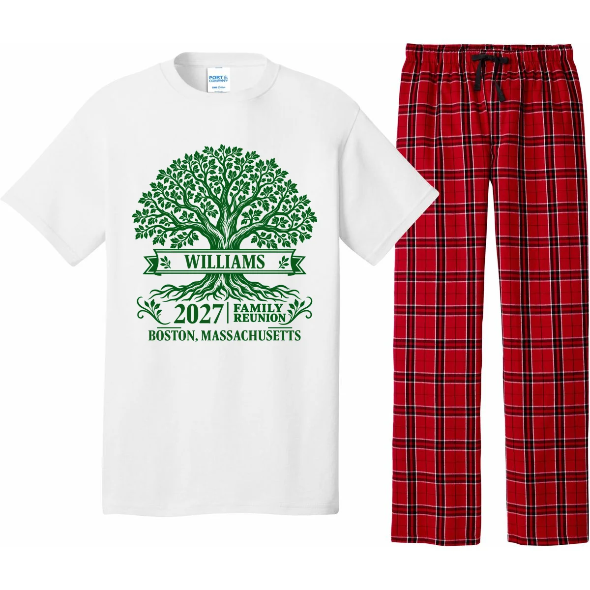 Custom Family Tree Family Reunion Pajama Set - Front