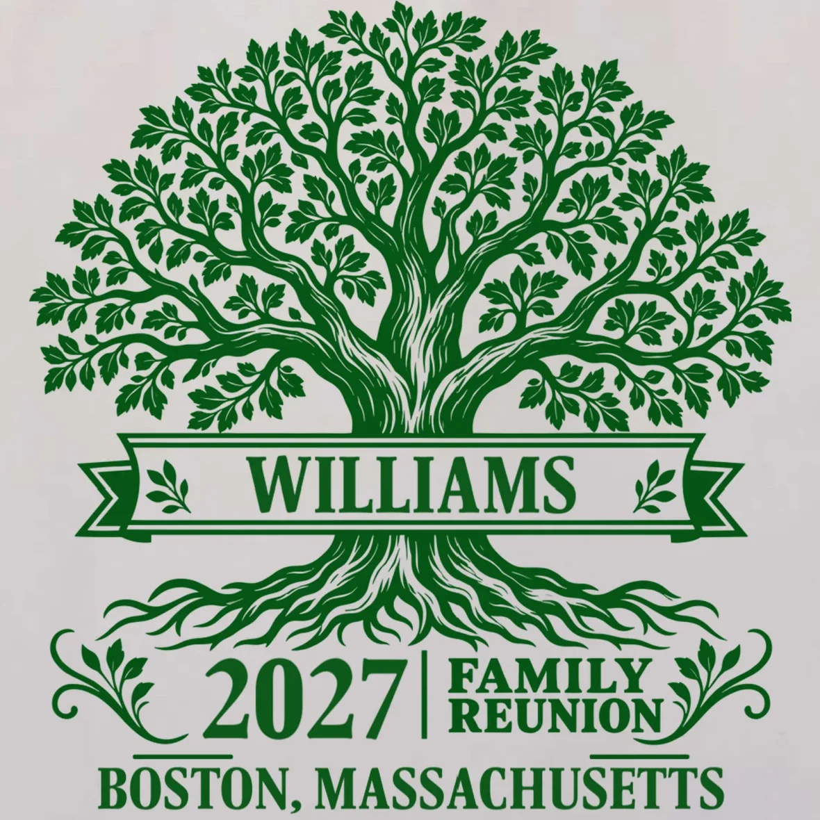 Custom Family Tree Family Reunion Tote Bag - Front - Close-up