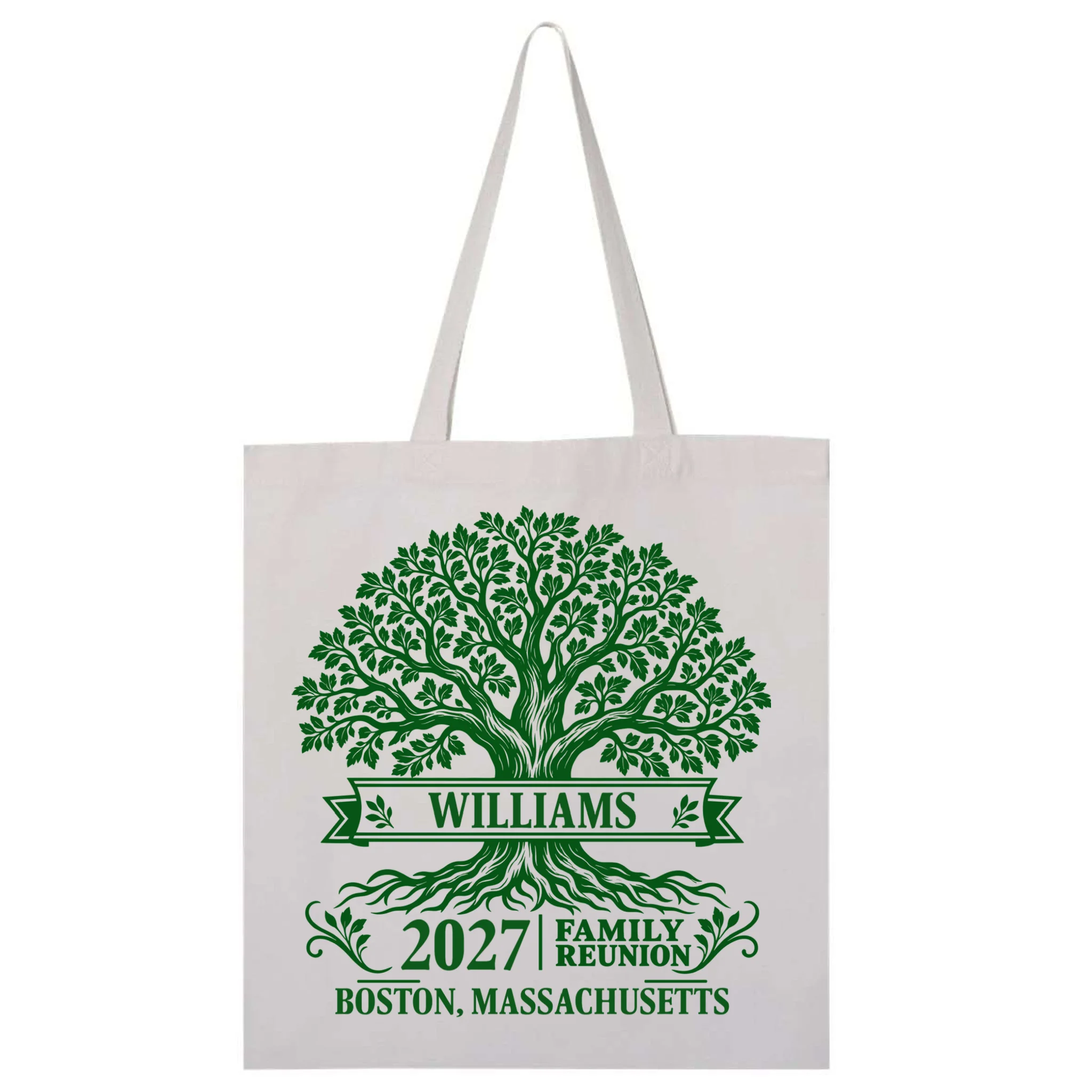 Custom Family Tree Family Reunion Tote Bag Front