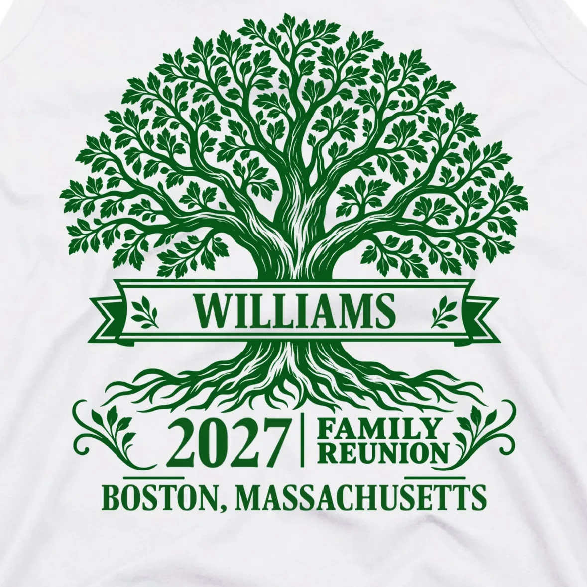 Custom Family Tree Family Reunion Men's Tank Top - Front - Close-up