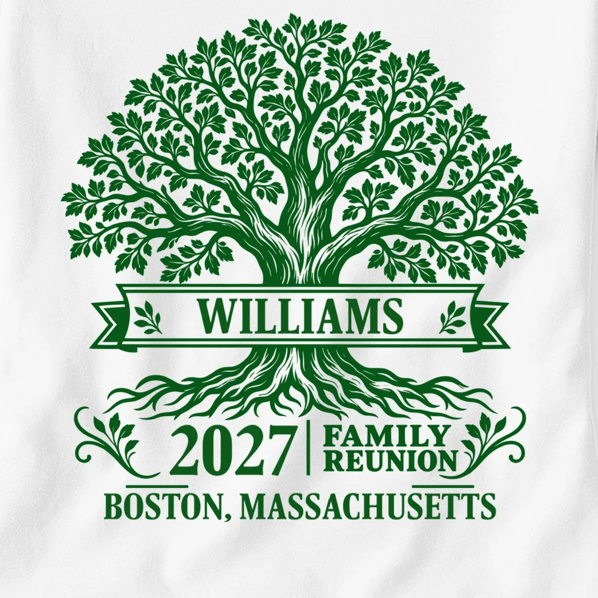 Custom Family Tree Family Reunion Women's T-Shirt - Front - Close-up
