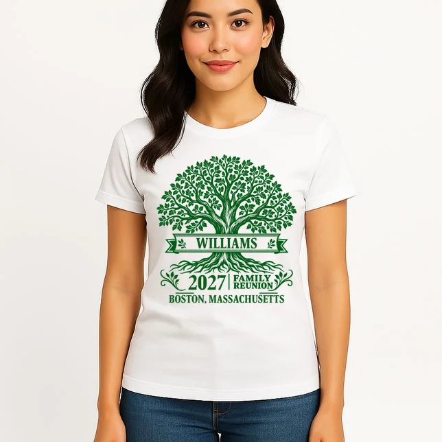 Custom Family Tree Family Reunion Women's T-Shirt - Front 3