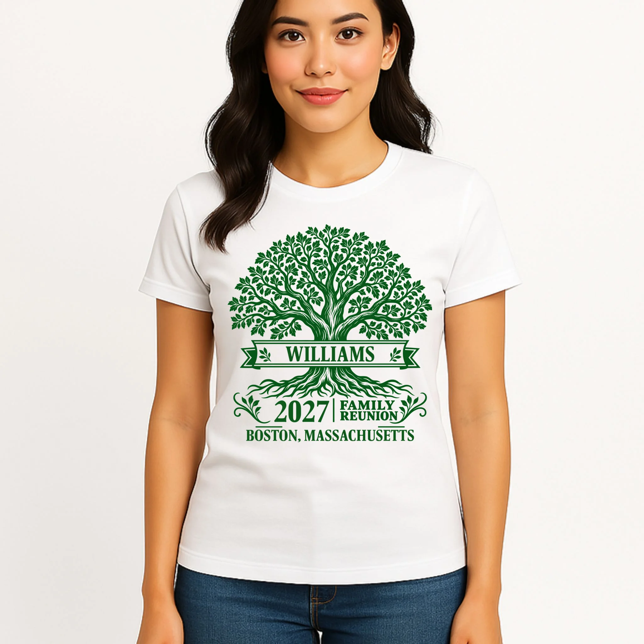 Custom Family Tree Family Reunion Women's T-Shirt - Front 3