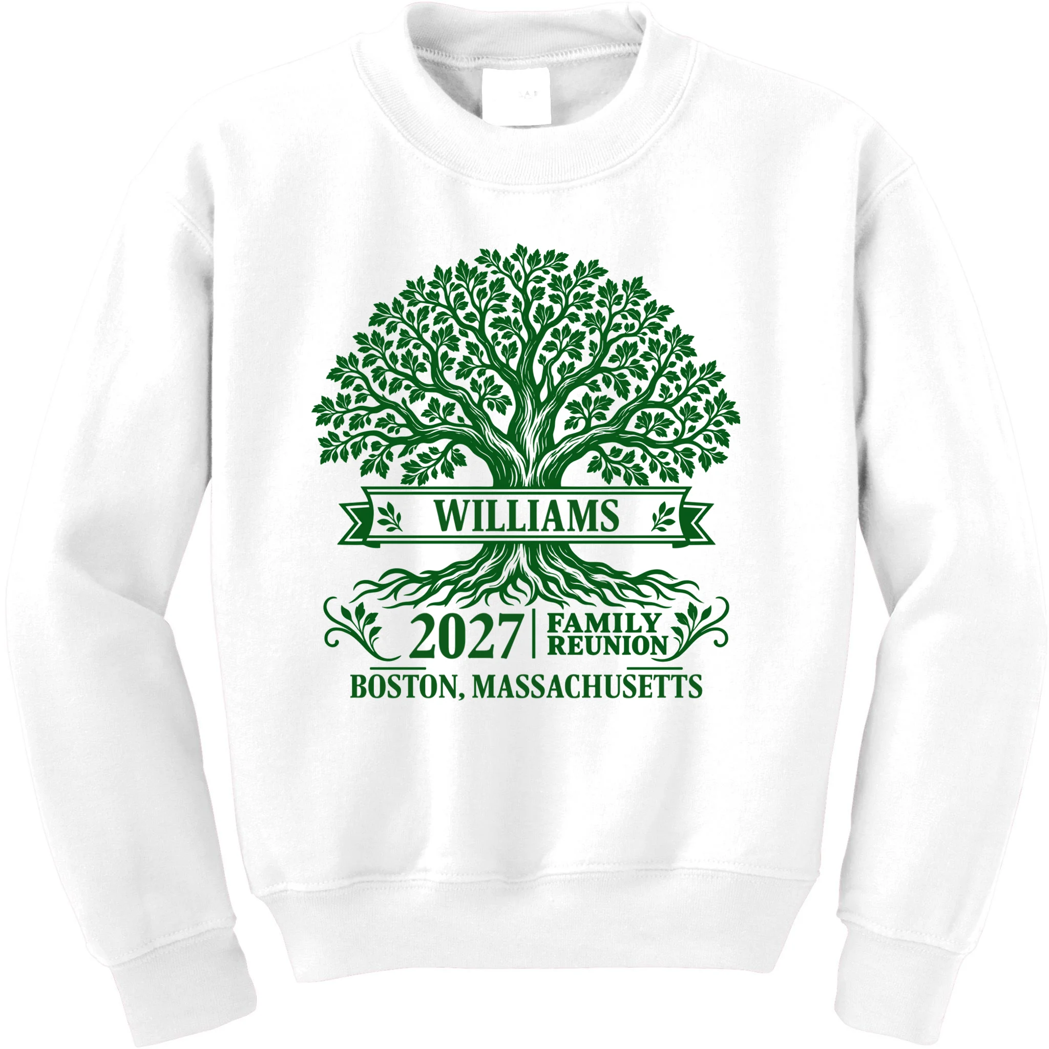 Custom Family Tree Family Reunion Kids Sweatshirt - Front