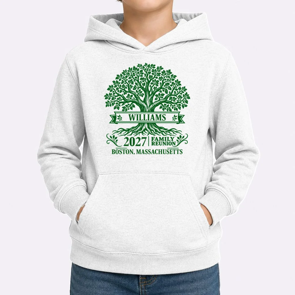 Custom Family Tree Family Reunion Kids Hoodie - Front 1