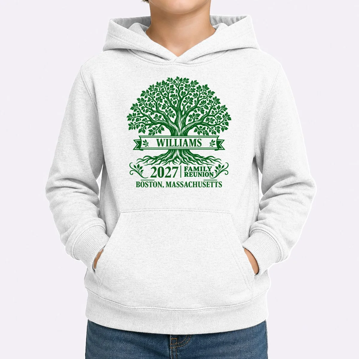 Custom Family Tree Family Reunion Kids Hoodie - Front 1