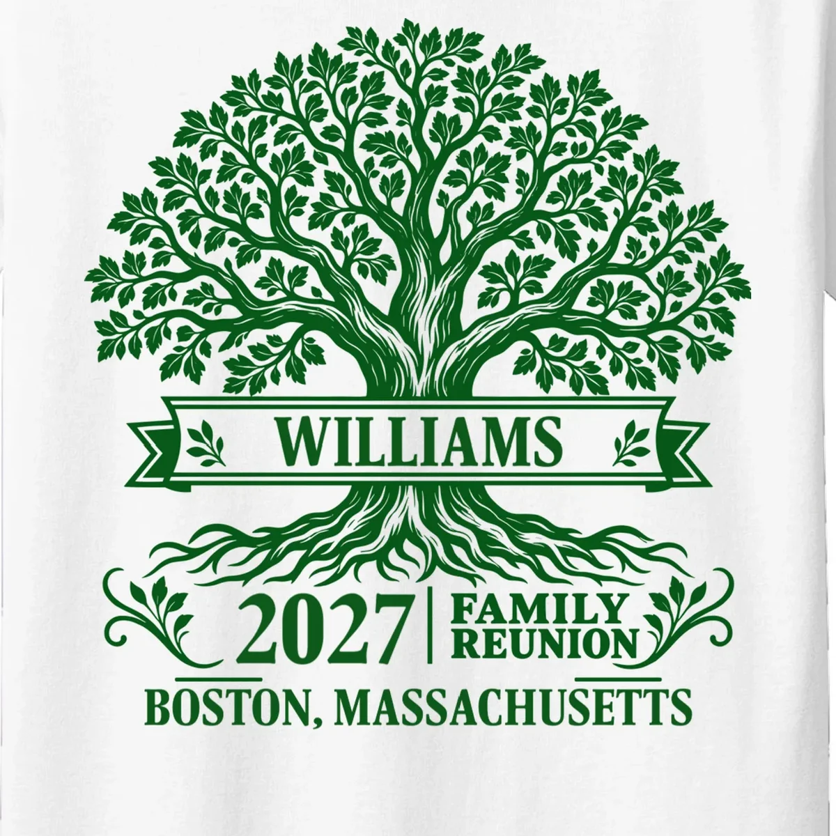 Custom Family Tree Family Reunion Kids T-Shirt - Front - Close-up