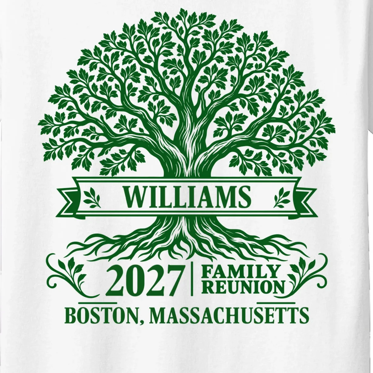 Custom Family Tree Family Reunion Kids T-Shirt - Front - Close-up