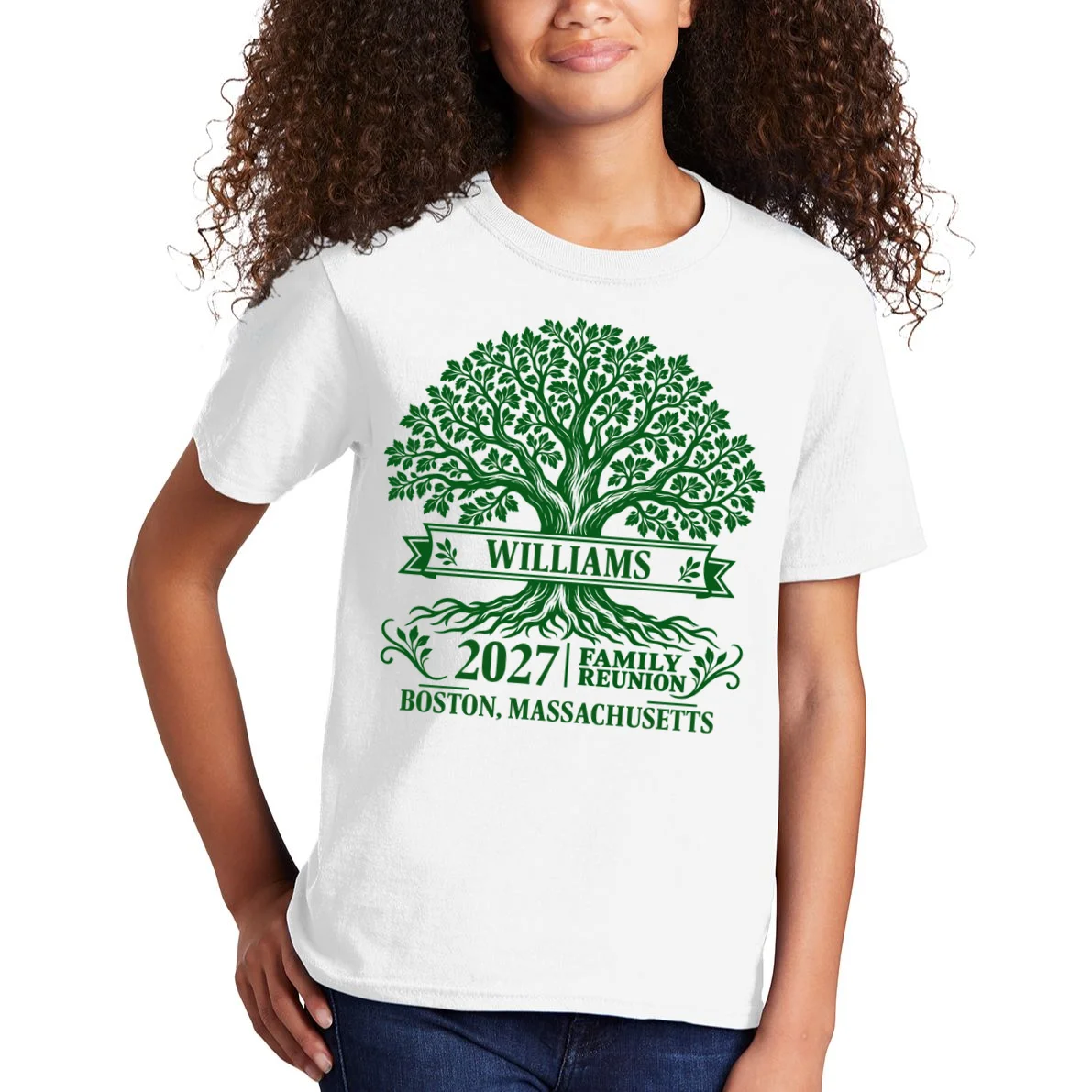 Custom Family Tree Family Reunion Kids T-Shirt - Front 1