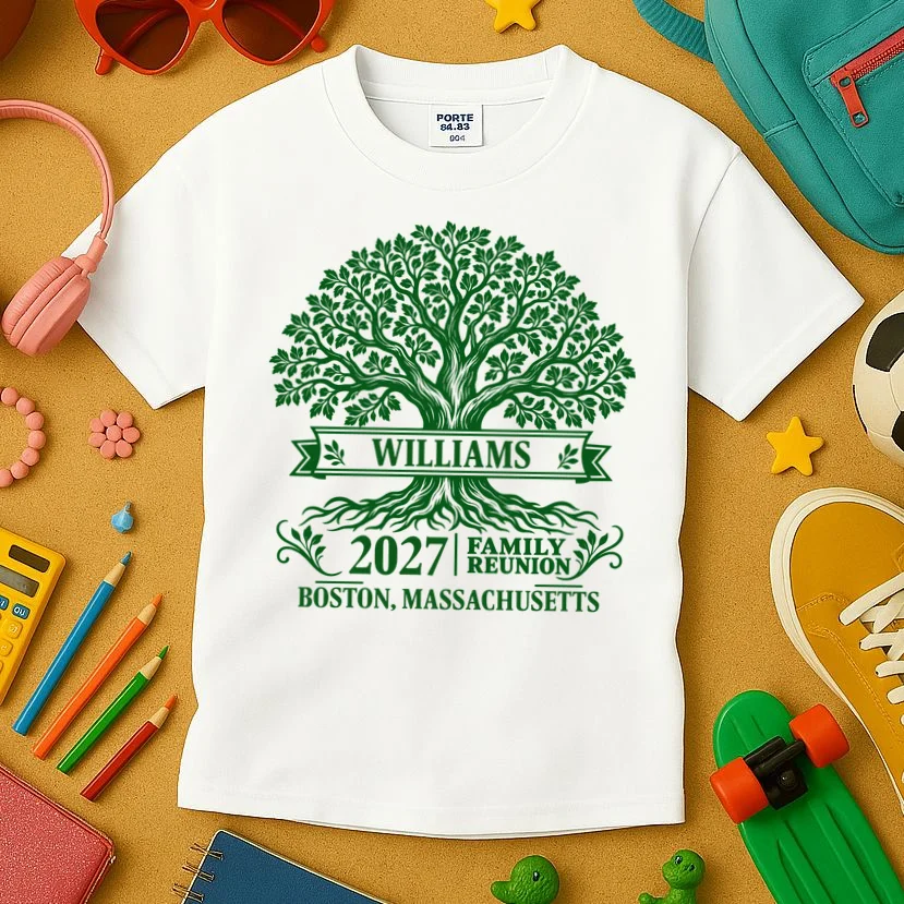 Custom Family Tree Family Reunion Kids T-Shirt - Front 2