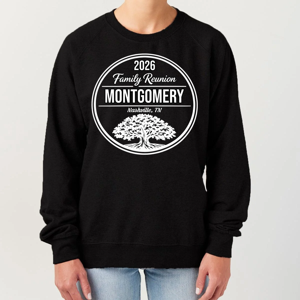 Family Tree Customizable Family Reunion Year, Name, Location Women's Sweatshirt - Front