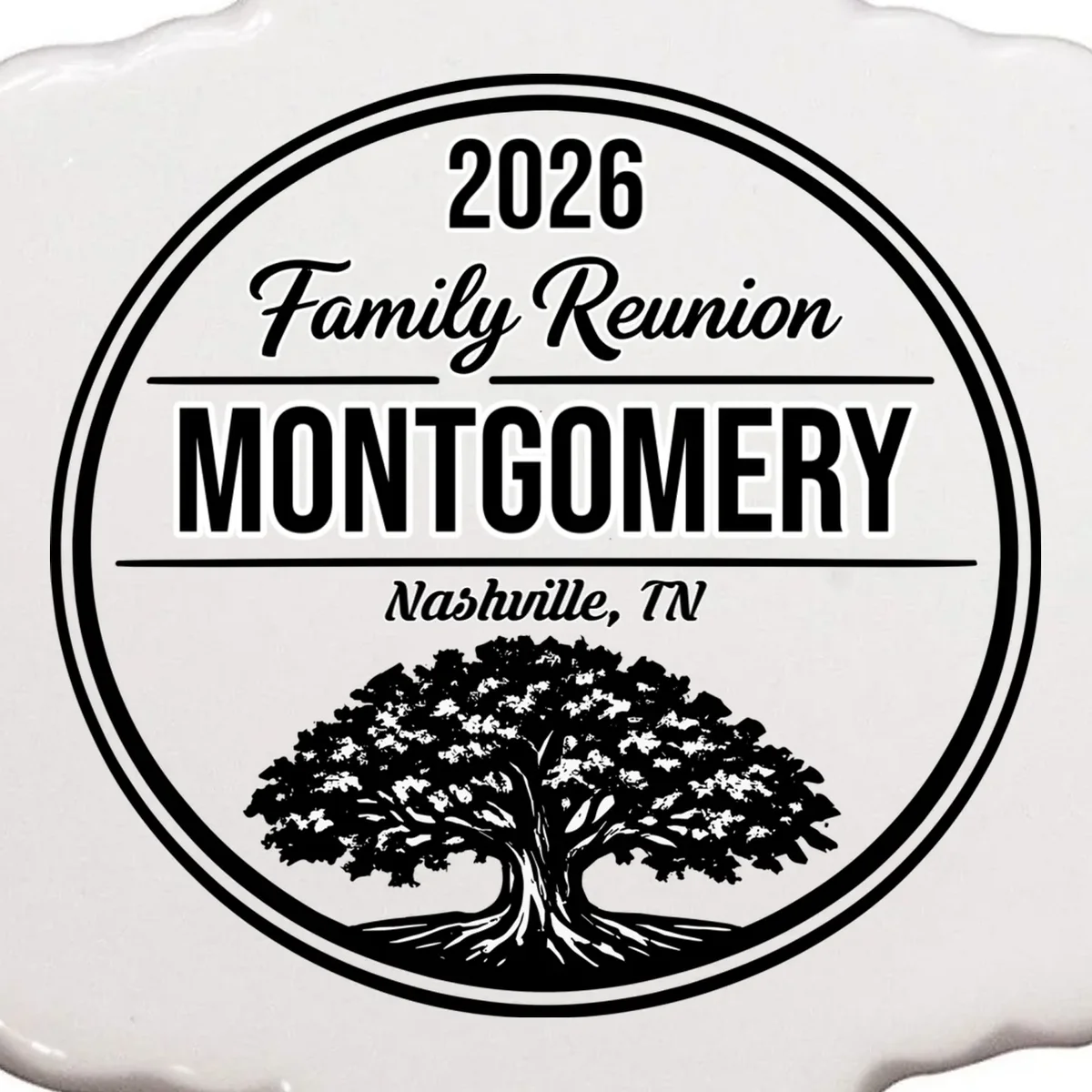 Family Tree Customizable Family Reunion Year, Name, Location Ornament - Front - Close-up