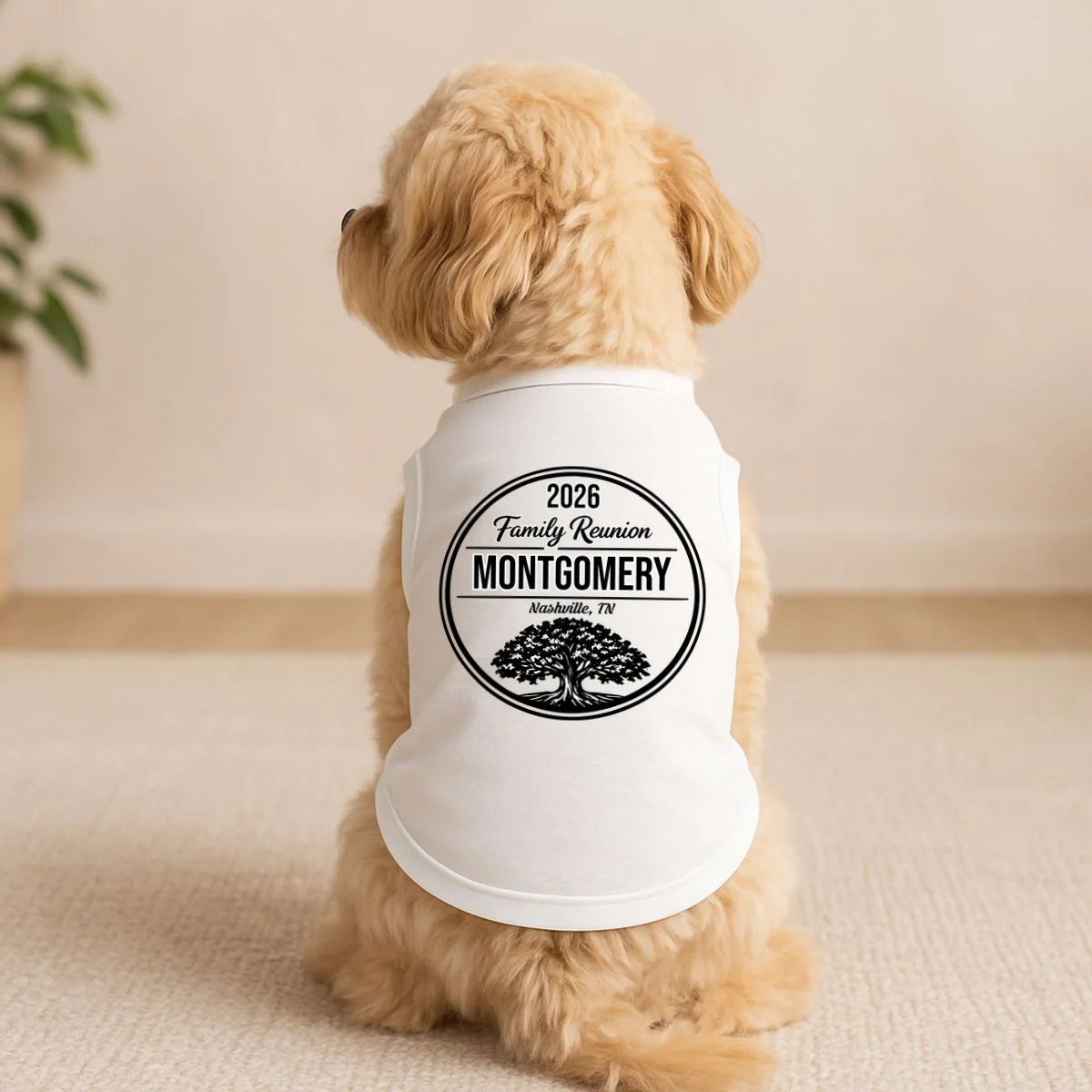 Family Tree Customizable Family Reunion Year, Name, Location Doggie Tank - Front 1
