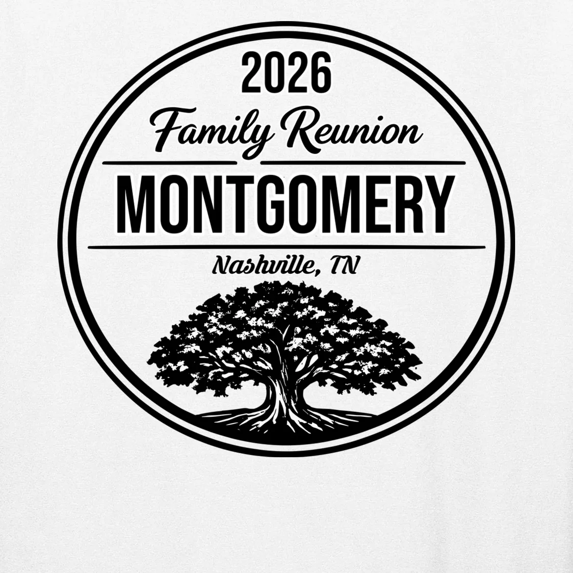 Family Tree Customizable Family Reunion Year, Name, Location Men's Long Sleeve Shirt - Front - Close-up