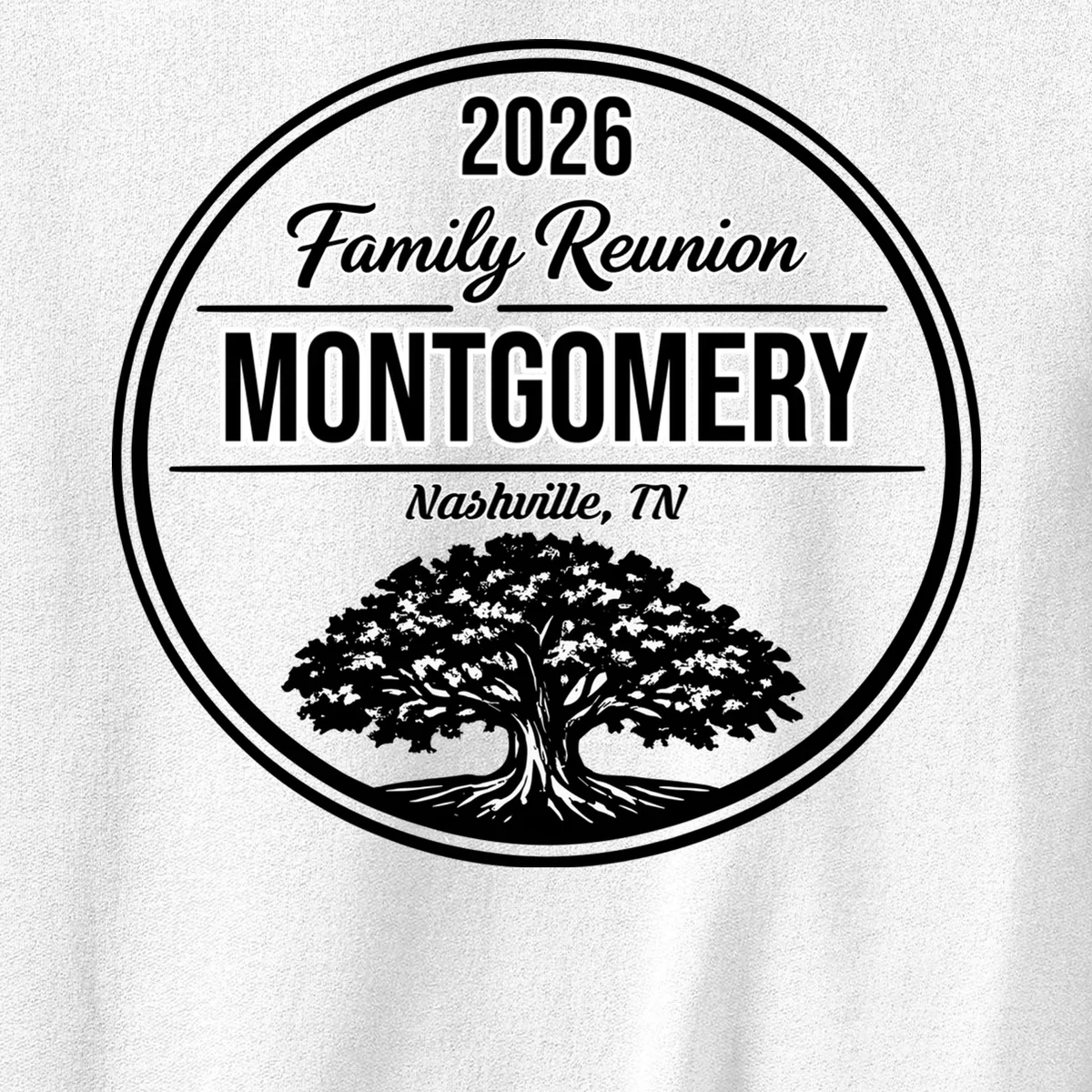Family Tree Customizable Family Reunion Year, Name, Location Men's Sweatshirt - Front - Close-up