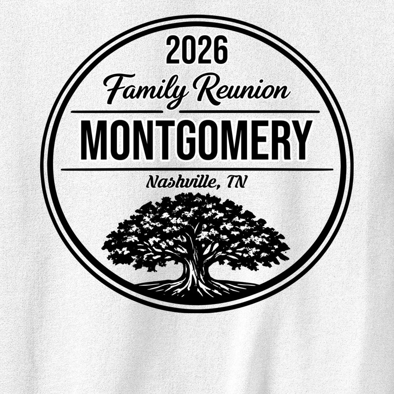 Family Tree Customizable Family Reunion Year, Name, Location Men's Sweatshirt - Front - Close-up