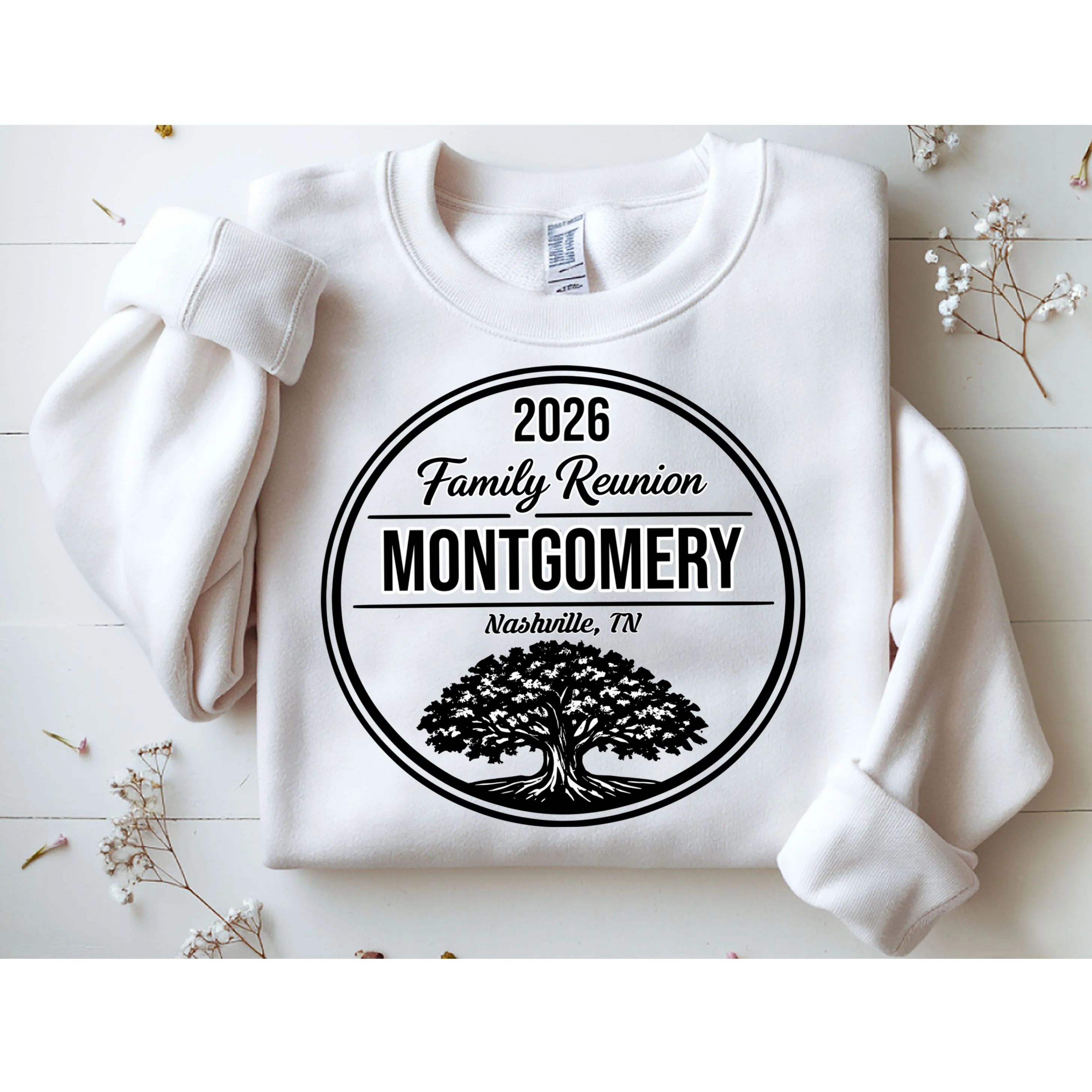 Family Tree Customizable Family Reunion Year, Name, Location Sweatshirt - Front 1