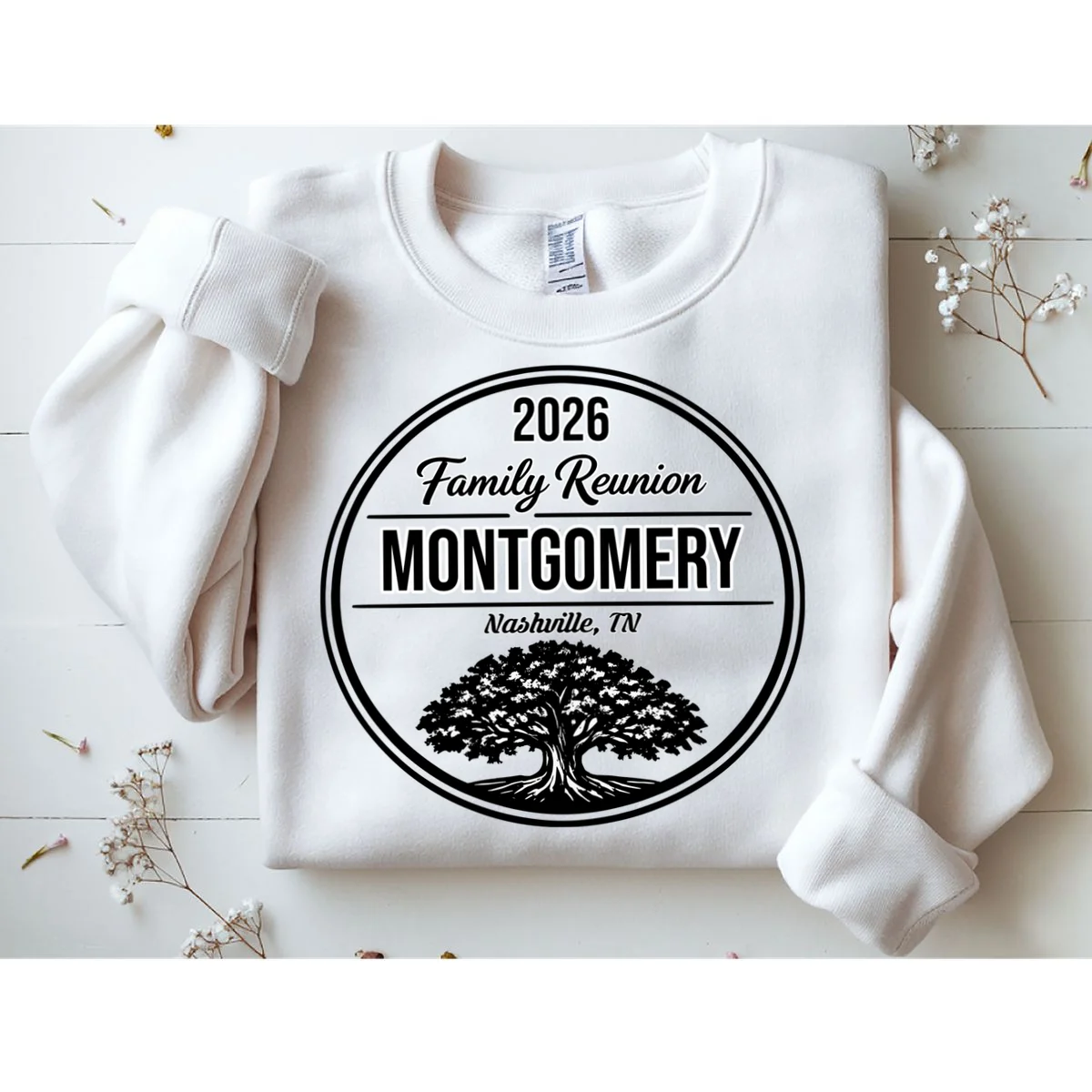 Family Tree Customizable Family Reunion Year, Name, Location Sweatshirt - Front 1