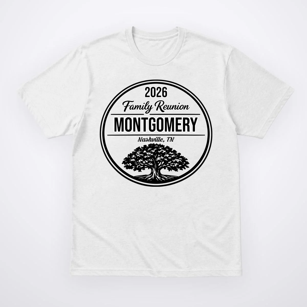 Family Tree Customizable Family Reunion Year, Name, Location T-Shirt - Front