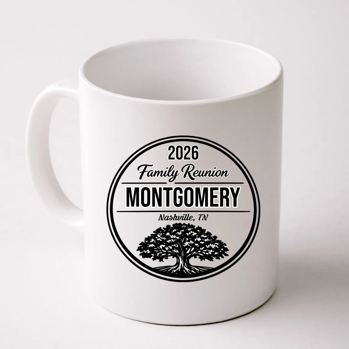 Family Tree Customizable Family Reunion Year, Name, Location Coffee Mug - Front